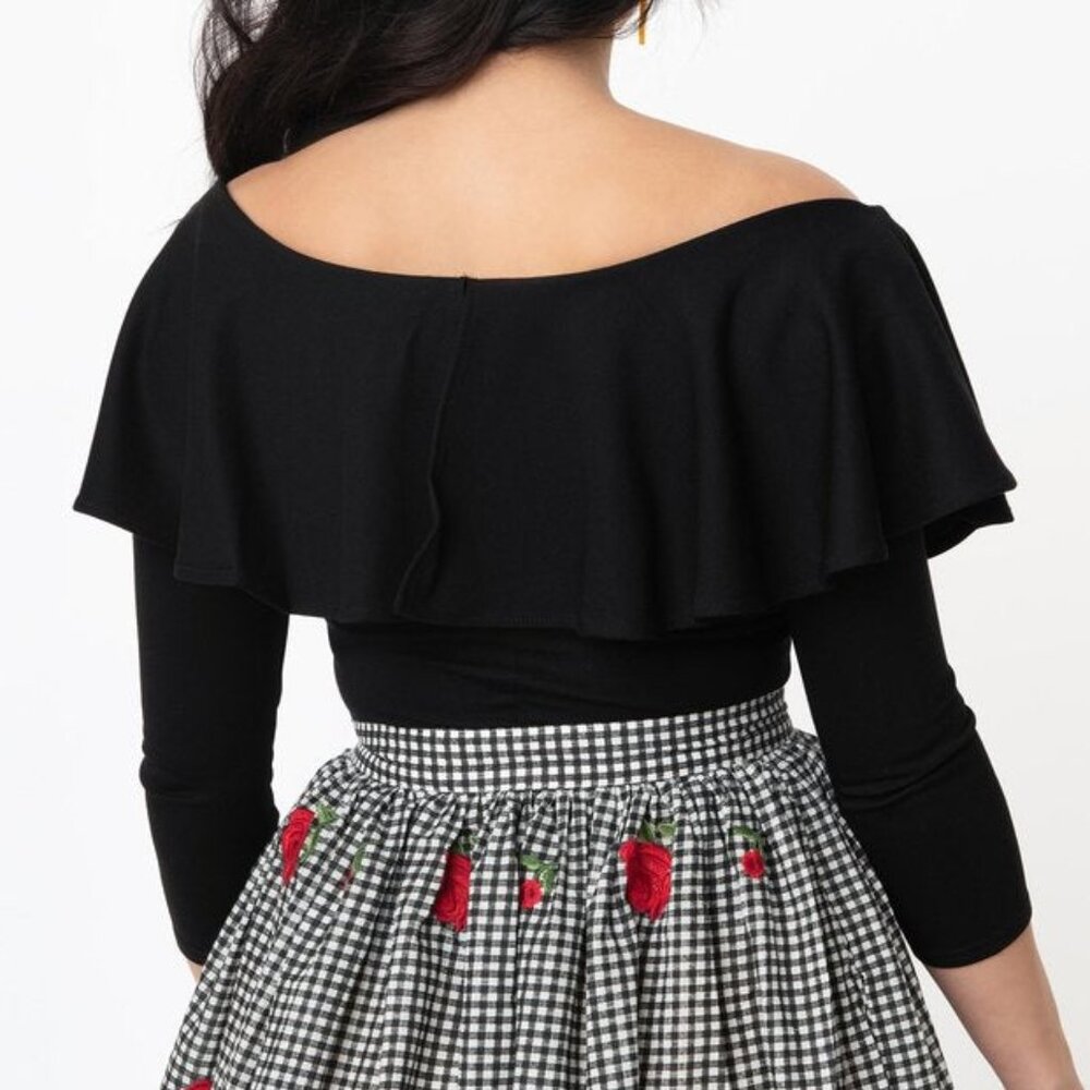 Leopard Off Shoulder Ruffle Bisou Top - Picture 5 of 5